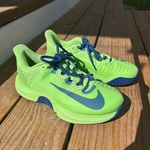 Nike Air Zoom Court NXT HC Tennis Shoes Lime Green Blue DZ1725-300 Women's 6.5